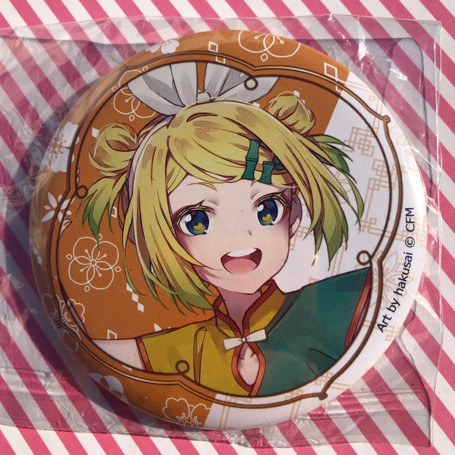 Grand badge Rin Kagamine PiaPro Kuji Can Badge Pin Ver1 Hakusai Hatsune Miku Vocaloid