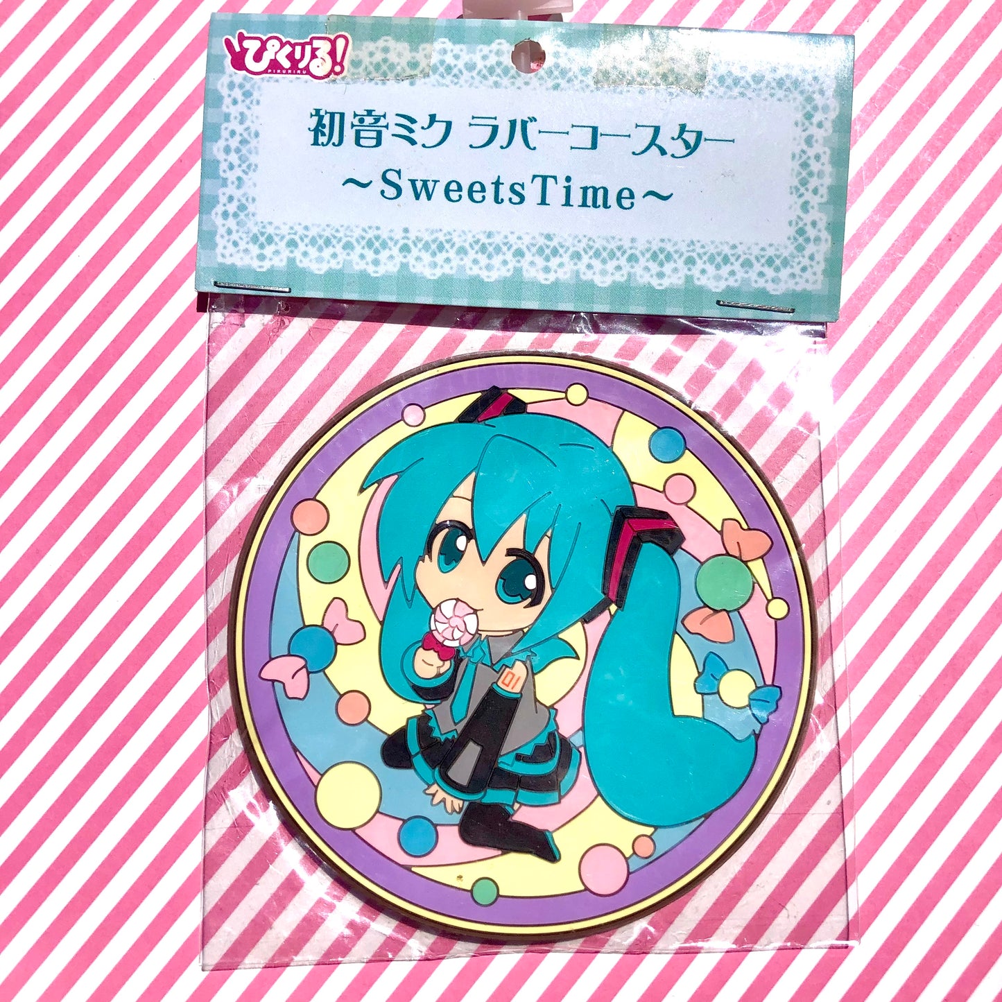 Vocaloid Hatsune Miku Pikuriru Dessous de verre en caoutchouc Sweets Time