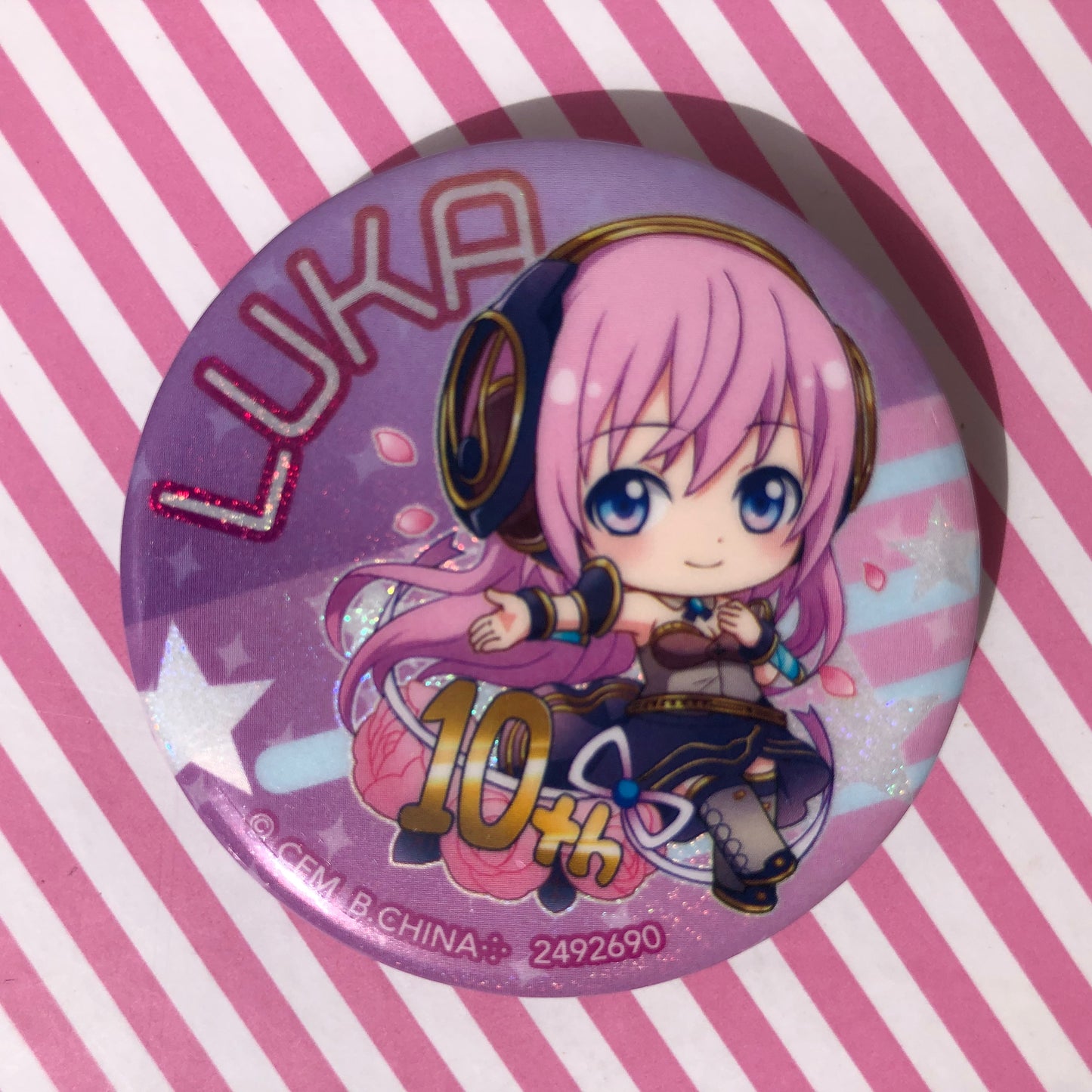 Megurine Luka Badge - Vocaloid Hatsune Miku Asoto Magical Mirai 2019 12.C Prize: Can Badge Megurine Luka B