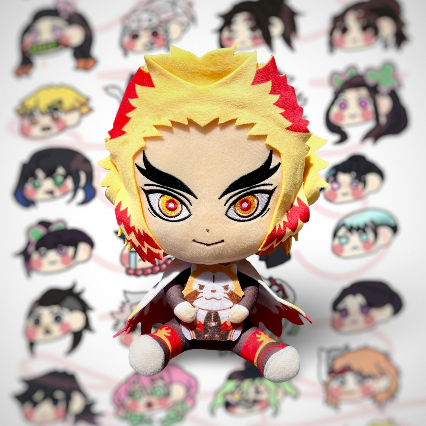 Large Plush Kyojuro Rengoku Kimetsu No Yaiba Collaboration with Rascal