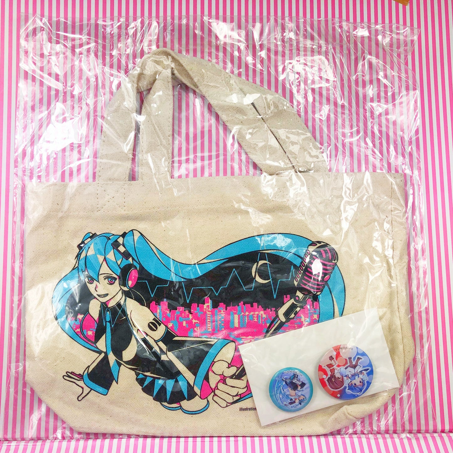 Packs cadeaux Vocaloid Hatsune Miku (sac fourre-tout + badges Vocaloid)