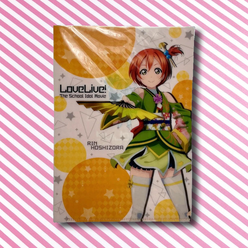 Official Love Live The School Idol Movie Rin Hoshizora Pack Clear File and Coaster