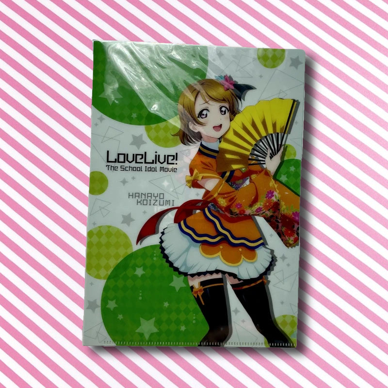 Official Love Live The School Idol Movie Hanayo Koizumi Pack Clear File and Coaster