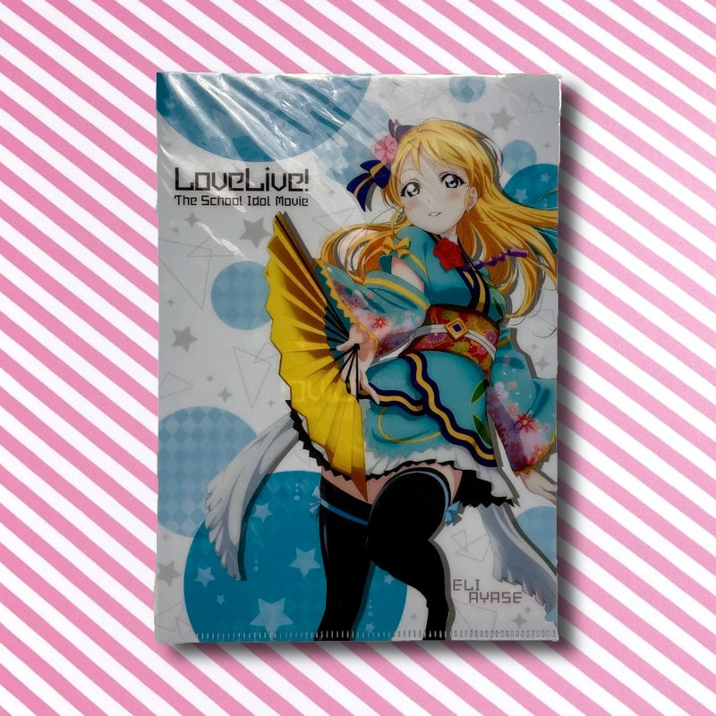 Official Love Live The School Idol Movie Eli Ayase Pack Clear File and Coaster