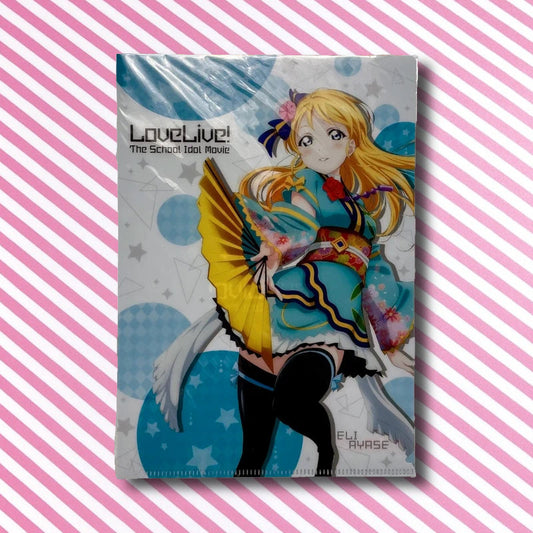 Official Love Live The School Idol Movie Eli Ayase Pack Clear File and Coaster