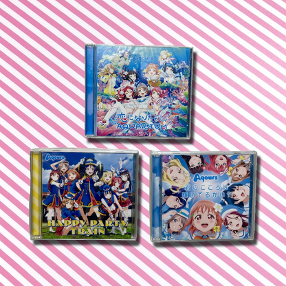Love Live! Sunshine!! Aqours CD Set of 3 (Koi ni Naritai AQUARIUM, HAPPY PARTY TRAIN, Kimi no Kokoro wa Kagayakteru kai?)