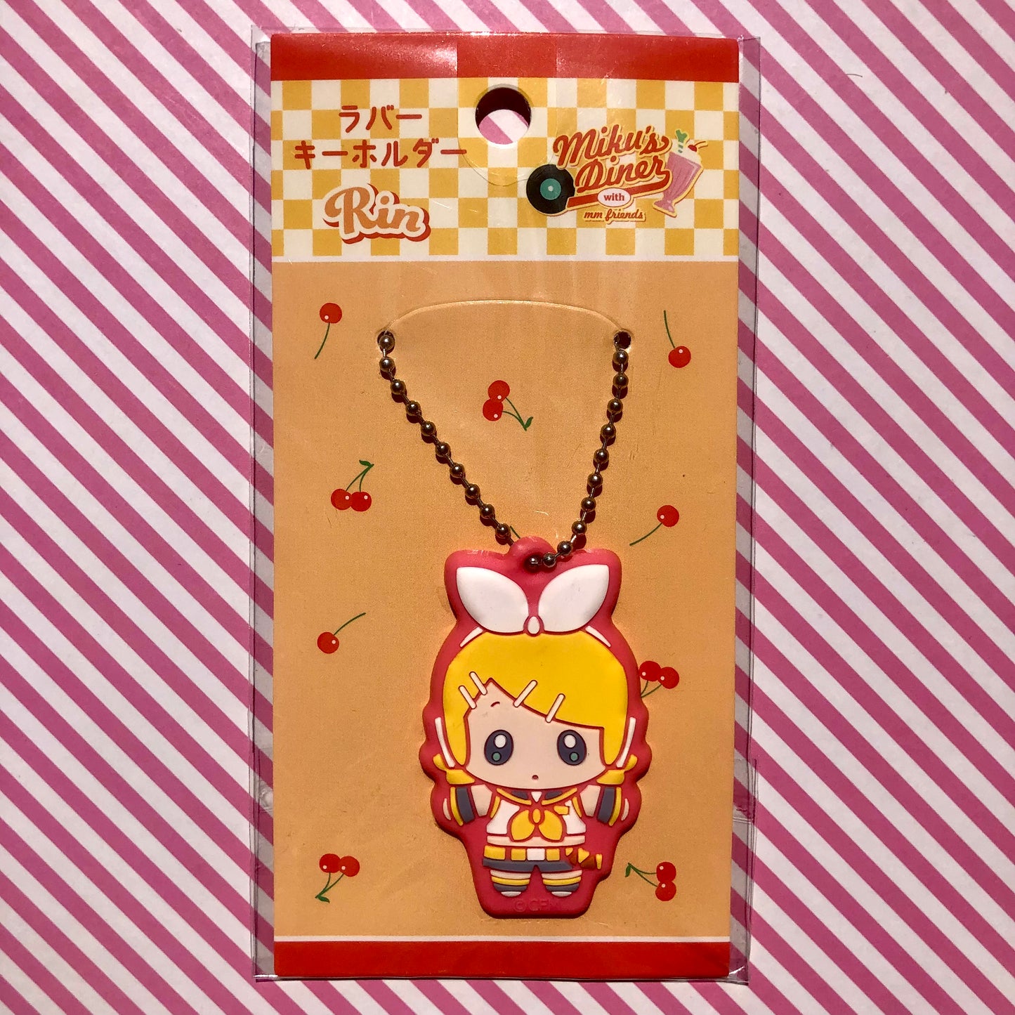 Vocaloid Kagamine Rin Rubber Keychain - Miku's Diner with Miku Miku Friends