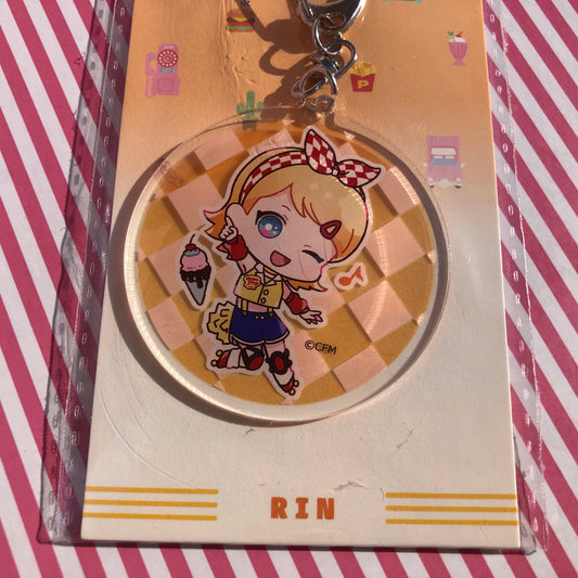 Original Vocaloid Kagamine Rin Acrylic Keychain - Hatsune Miku Miku's Diner with mm Friends