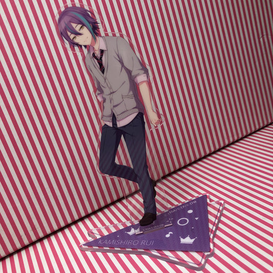 Project Sekai – scène colorée Rui Kamishiro, support en acrylique, uniforme scolaire, taille 15cm