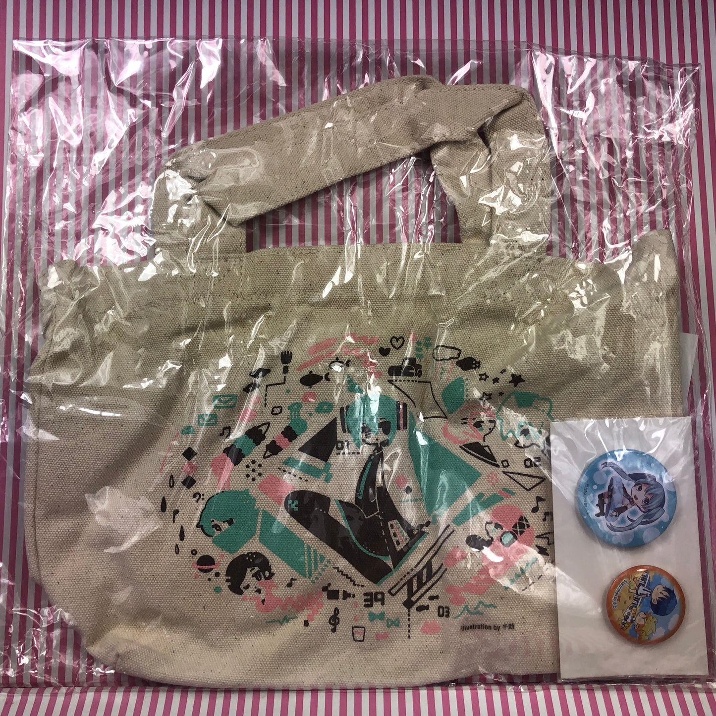 Vocaloid Hatsune Miku Gift Packs (Tote Bag + Vocaloid Badges)