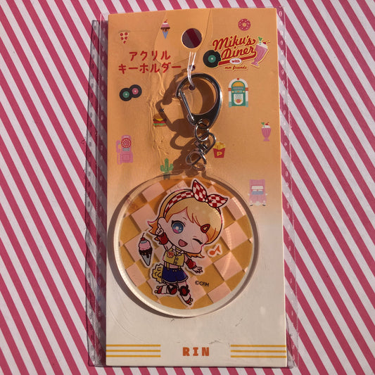 Original Vocaloid Kagamine Rin Acrylic Keychain - Hatsune Miku Miku's Diner with mm Friends
