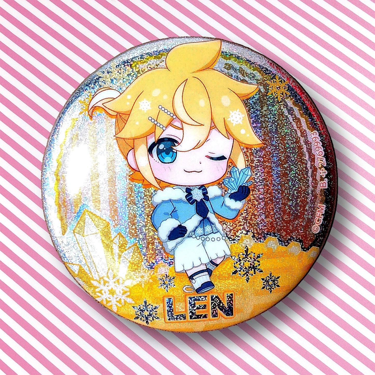 Chapa Brillante Can Badge Kagamine Len Hatsune Miku SNOW MIKU 2025