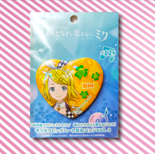 Chapa Corazón Holográfico Kagamine Rin Badge Project Sekai Colorful Stage! feat. Hatsune Miku