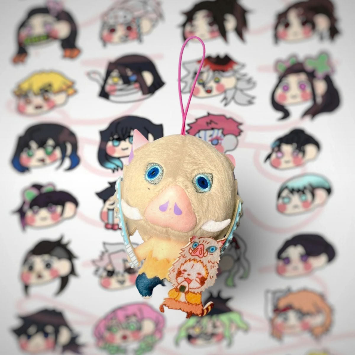 Decorative Keychain Inosuke Hashibira Kimetsu No Yaiba ft Rascal