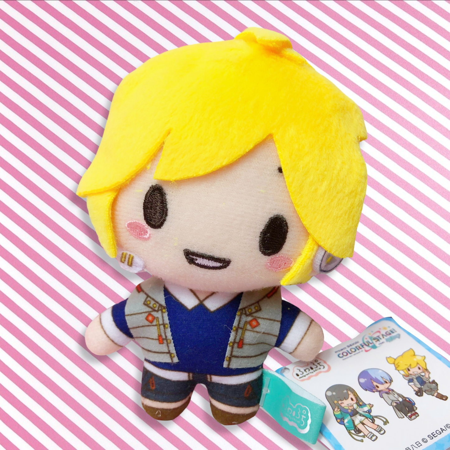 Nui Fuwa Vivid Bad Squad Kagamine Len Project Sekai Colorful Stage Keychain! ft. Hatsune Miku Plush