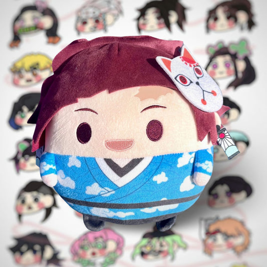 Grande peluche ronde bleue Kimetsu No Yaiba Kamado Tanjiro