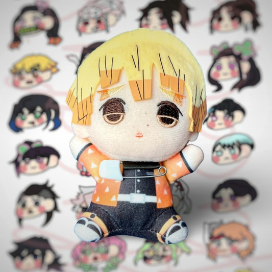 Zenitsu Agatsuma Kimetsu No Yaiba plush with safety pin