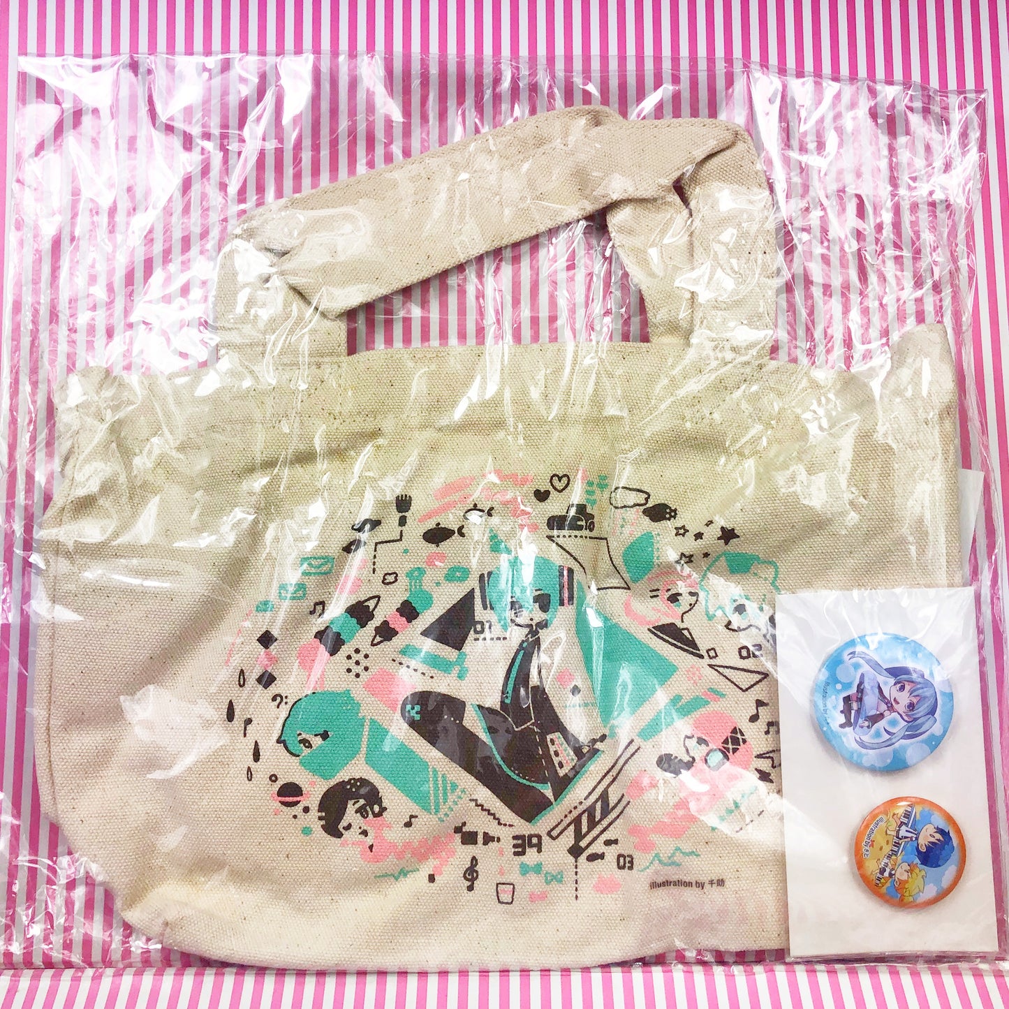 Packs Regalo Vocaloid Hatsune Miku (Tote Bag + Vocaloid Badges)
