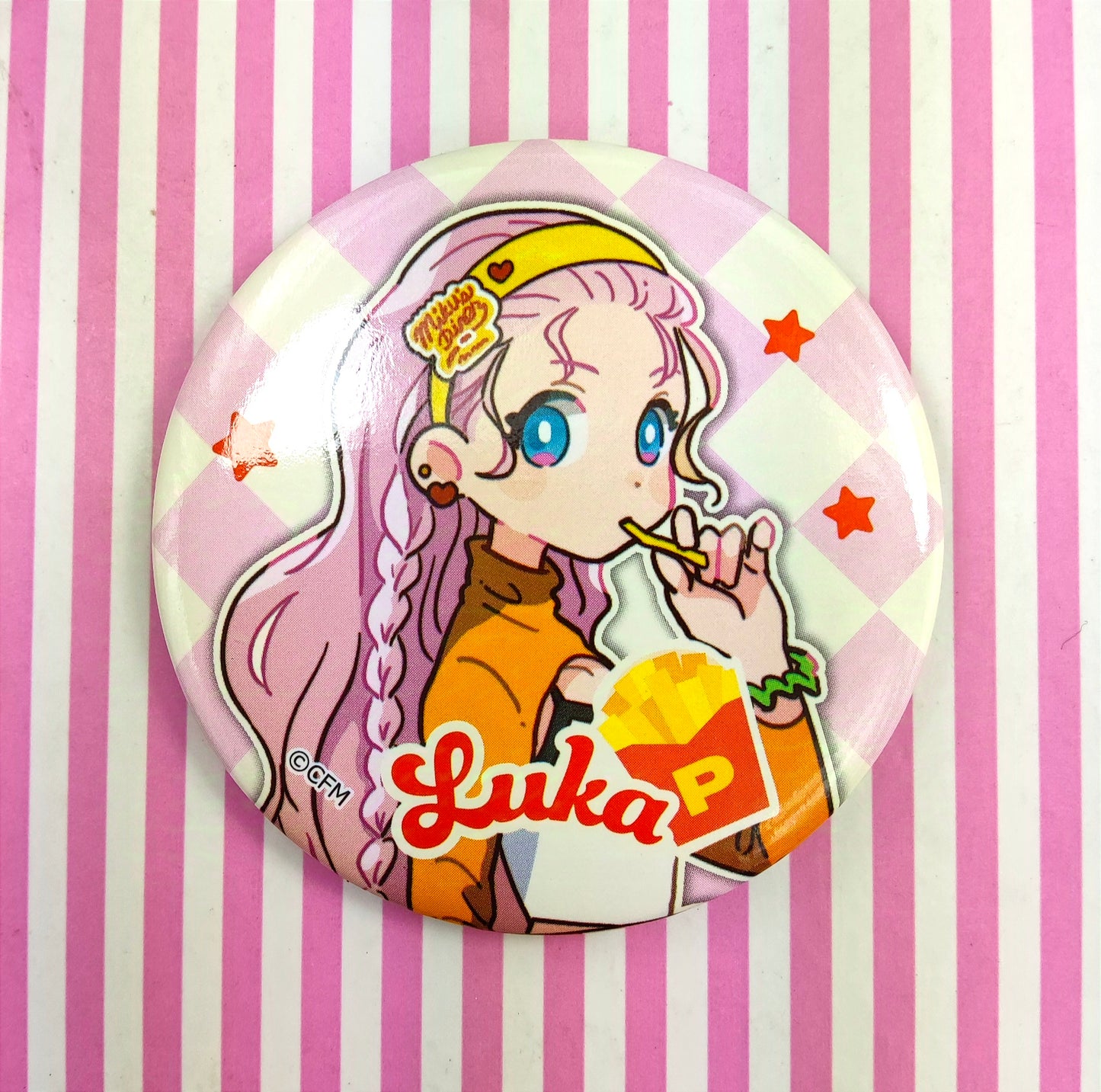 Chapa Megurine Luka Can Badge - Vocaloid Diner with Hatsune Miku